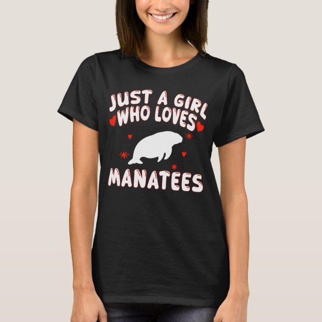 Bara en flicka som Kärlek Manatees Cute Manatee T Shirt (Framsida)