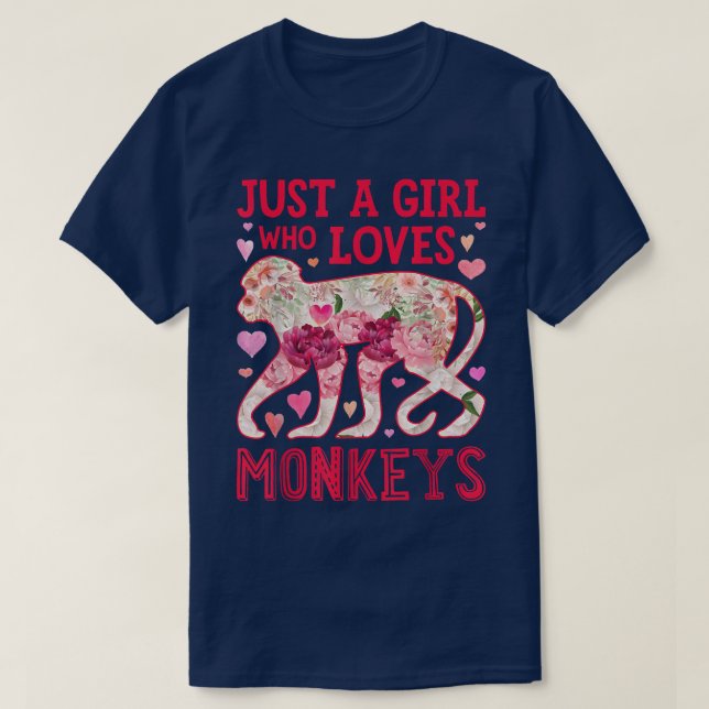 Bara en flicka som Kärlek Monkey, en kvinna, Monke T Shirt (Design framsida)