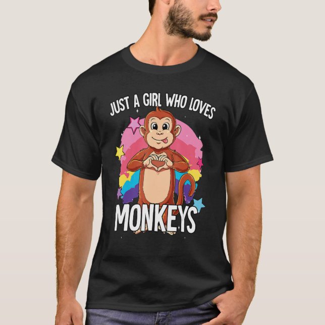 Bara en flicka som Kärlek Monkey T Shirt (Framsida)