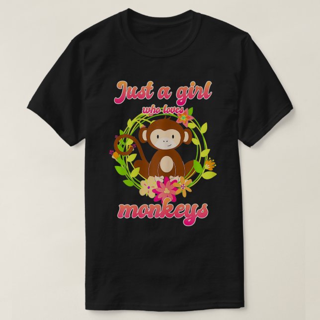 Bara en flicka som Kärlek Monkey. T Shirt (Design framsida)