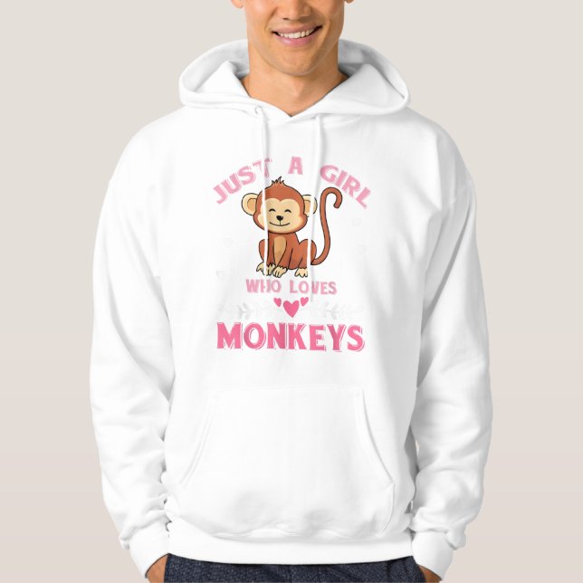 Bara en flicka som Kärlek Monkey TSirt Hoodie (Framsida)