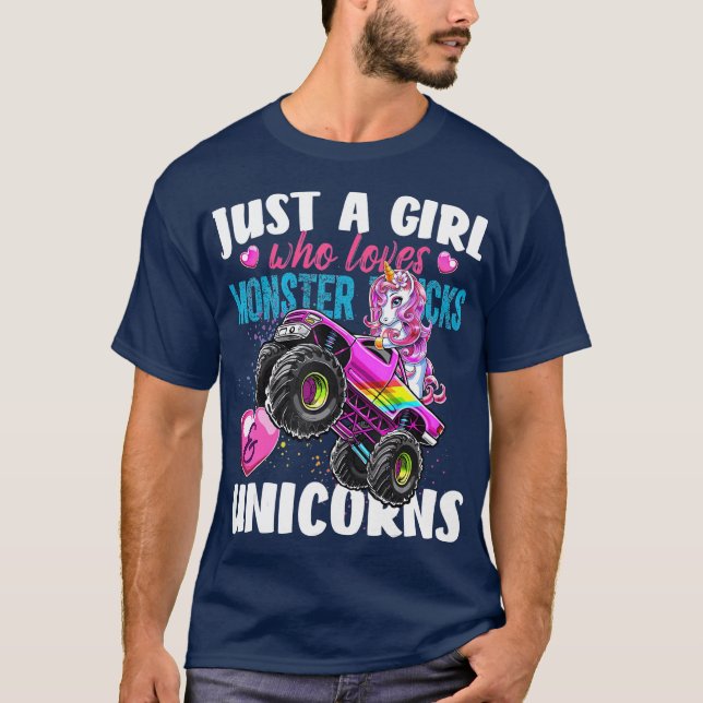 Bara en flicka som Kärlek Monster Lastbilar och Gi T Shirt (Framsida)