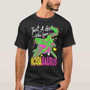 Bara en flicka som Kärlek Mosasaurus Girl Dinosaur T Shirt