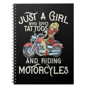 Bara en flicka som Kärlek motorcyklar är en leksak Anteckningsbok