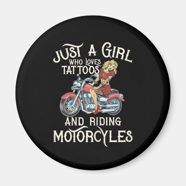 Bara en flicka som Kärlek motorcyklar är en leksak Magnet (Framsidan)