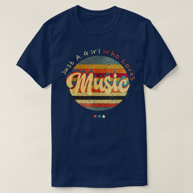 Bara en flicka som Kärlek Music Coola Retro Sunset T Shirt (Design framsida)