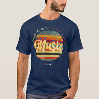 Bara en flicka som Kärlek Music Coola Retro Sunset T Shirt