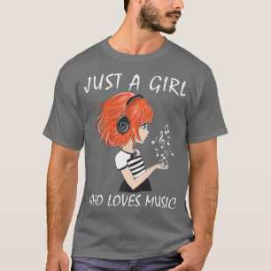 Bara en flicka som Kärlek Music Cute Girl Tonåring T Shirt