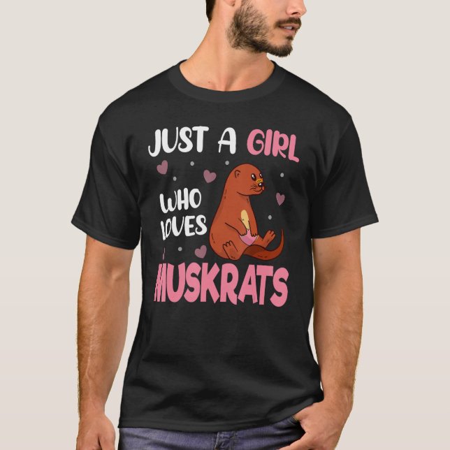 Bara en flicka som Kärlek Muskrats Retro Muskrat T Shirt (Framsida)