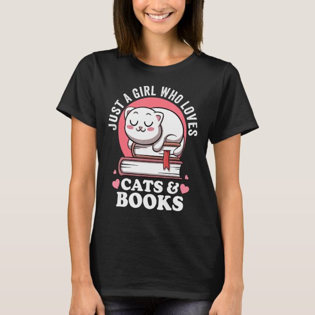 Bara en flicka som Kärlek och Bokar Avid Reader B T Shirt (Framsida)