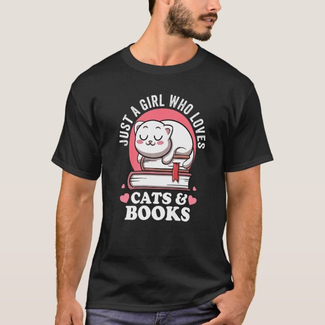 Bara en flicka som Kärlek och Bokar Avid Reader B T Shirt (Framsida)