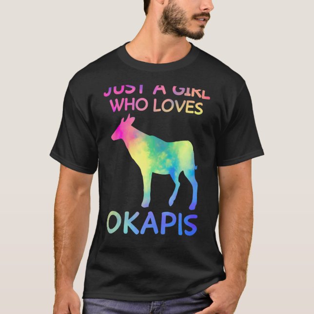 Bara en flicka som Kärlek Okapis Funny Okapi T Shirt (Framsida)