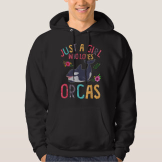 Bara en flicka som Kärlek Orcas Cute Killer Whales Hoodie