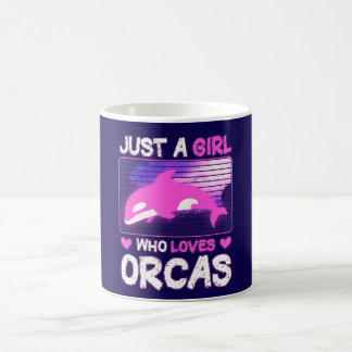 Bara en flicka som Kärlek Orcas - Cute Orca Älskar Kaffemugg
