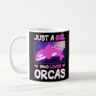 Bara en flicka som Kärlek Orcas - Cute & Roligt Or Kaffemugg
