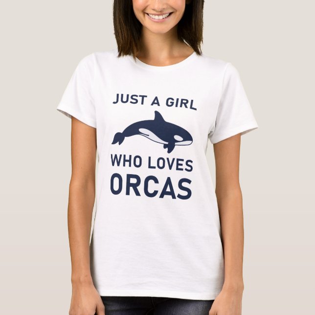 Bara en flicka som Kärlek Orcas Funny Orca T Shirt (Framsida)
