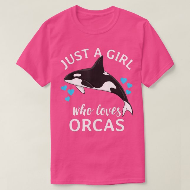 Bara en flicka som Kärlek Orcas Killer Whales Sea  T Shirt (Design framsida)