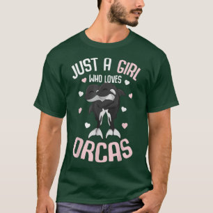 Bara en flicka som Kärlek Orcas Whale Kids Girls T Shirt