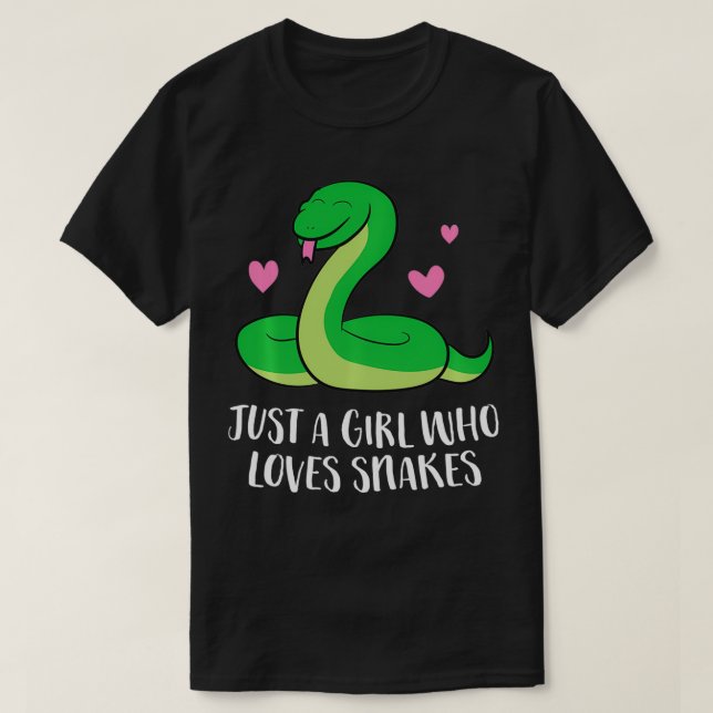 Bara en flicka som Kärlek ormar Cute Snake Girl T Shirt (Design framsida)