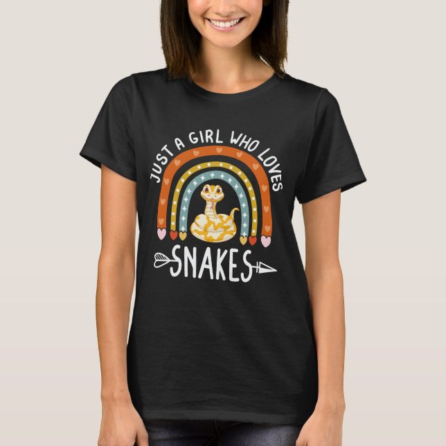 Bara en flicka som Kärlek ormar Rainbow Snake Älsk T Shirt (Framsida)