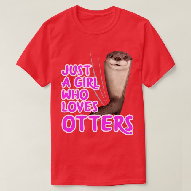 Bara en flicka som Kärlek Otters T Shirt (Design framsida)