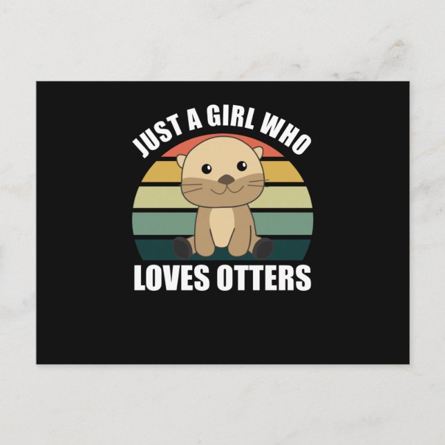 Bara en flicka som Kärlek övar - Cute Otter Vykort (Framsida)