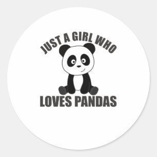 Bara en flicka som Kärlek Pandabas Cute Animals Pa Runt Klistermärke