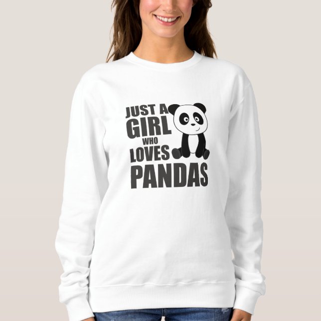 Bara en flicka som Kärlek Pandabas Cute Animals Vi T Shirt (Framsida)