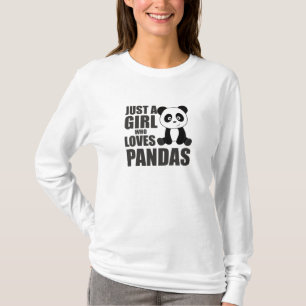 Bara en flicka som Kärlek Pandabas Cute Animals Vi T Shirt