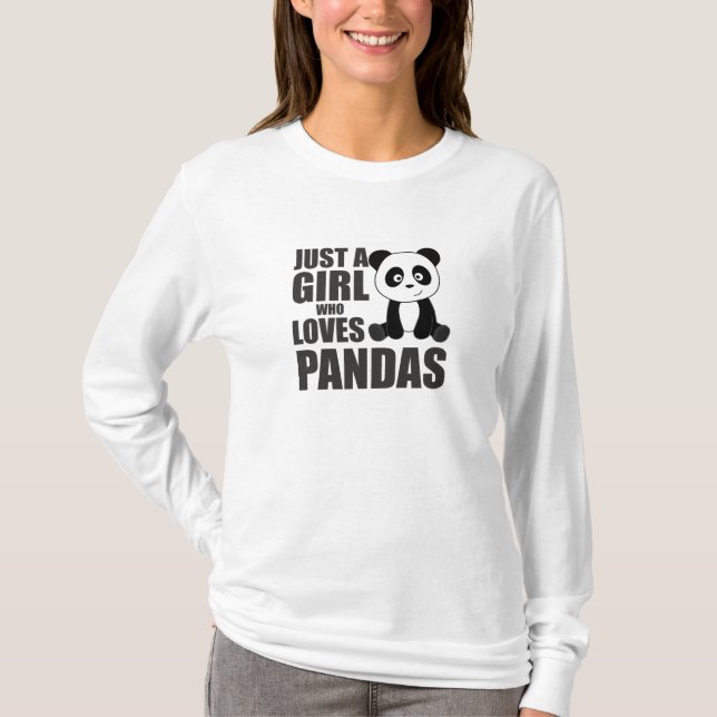 Bara en flicka som Kärlek Pandabas Cute Animals Vi T Shirt (Framsida)