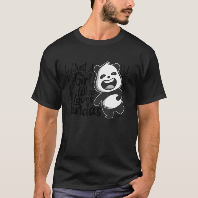 Bara en flicka som Kärlek Pandas Animal for Women  T Shirt (Framsida)