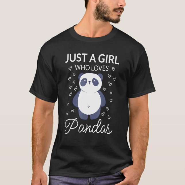 Bara en flicka som Kärlek Pandas Cute Bear Girl Kä T Shirt (Framsida)