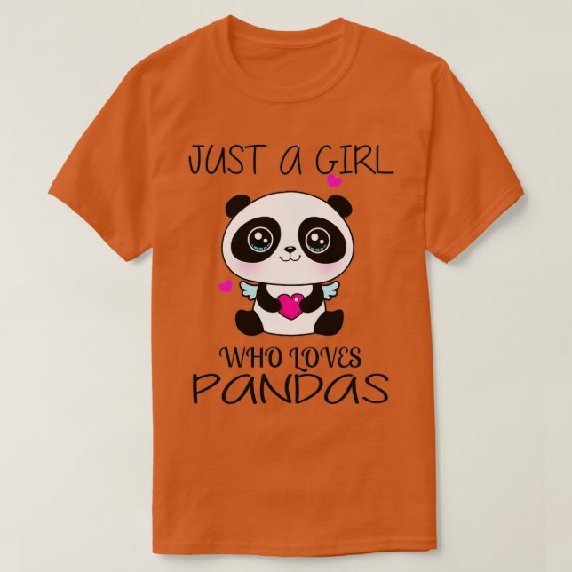 Bara en flicka som Kärlek Pandas Cute Panda (10) T Shirt (Design framsida)