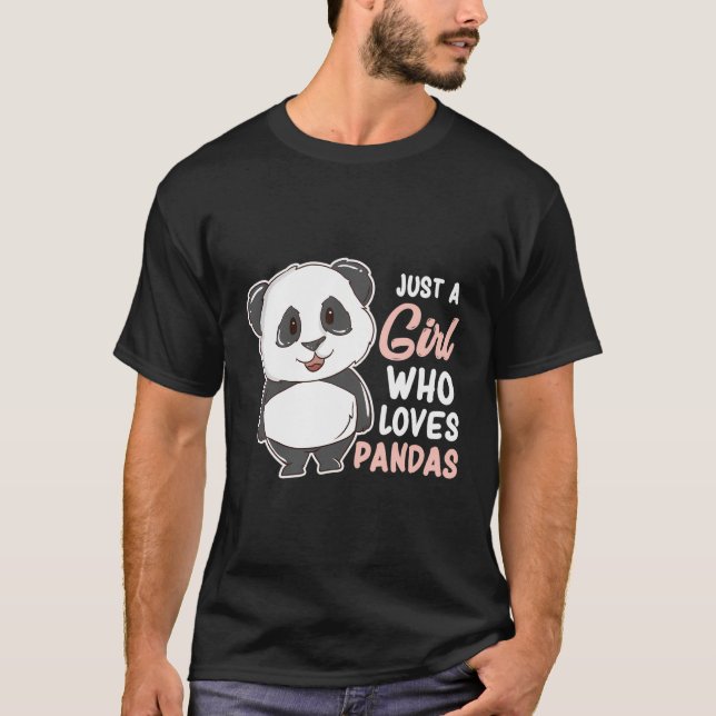 Bara en flicka som Kärlek Pandas Cute Panda Girl T Shirt (Framsida)