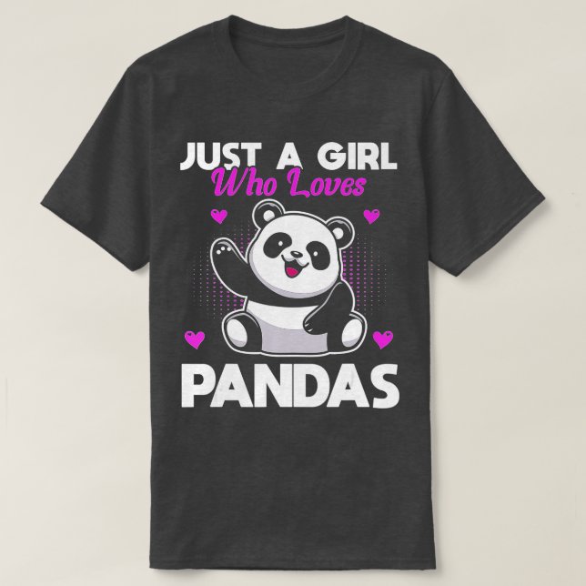 Bara en flicka som Kärlek Pandas Cute Pandas (3) T Shirt (Design framsida)