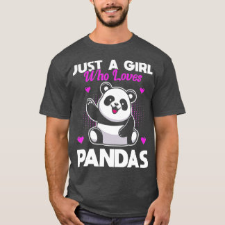Bara en flicka som Kärlek Pandas Cute Pandas (3) T Shirt