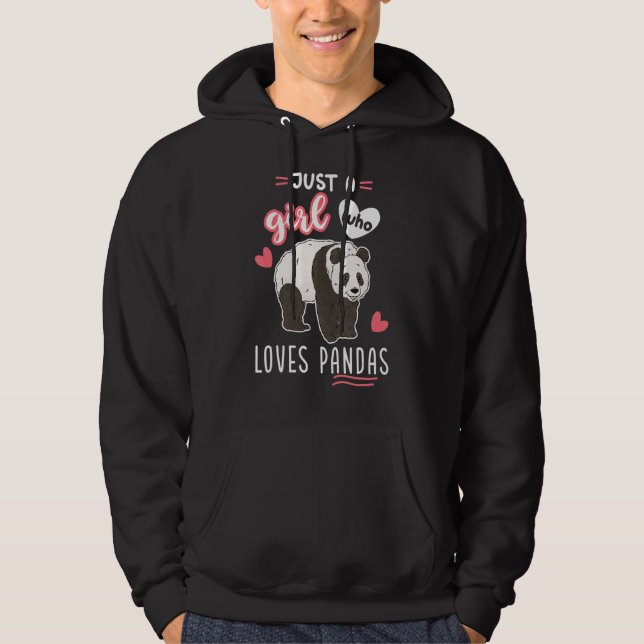 Bara en flicka som Kärlek Pandas Hoodie (Framsida)