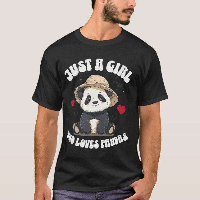 Bara en flicka som Kärlek pandas med hatto Lo T Shirt (Framsida)