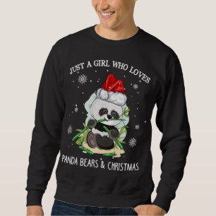 Bara en flicka som Kärlek Pandas och jul Lång Ärmad Tröja