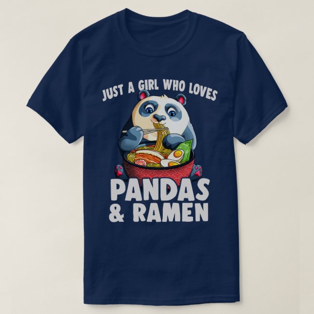 Bara en flicka som Kärlek Pandas och Ramen Kawaii  T Shirt (Design framsida)