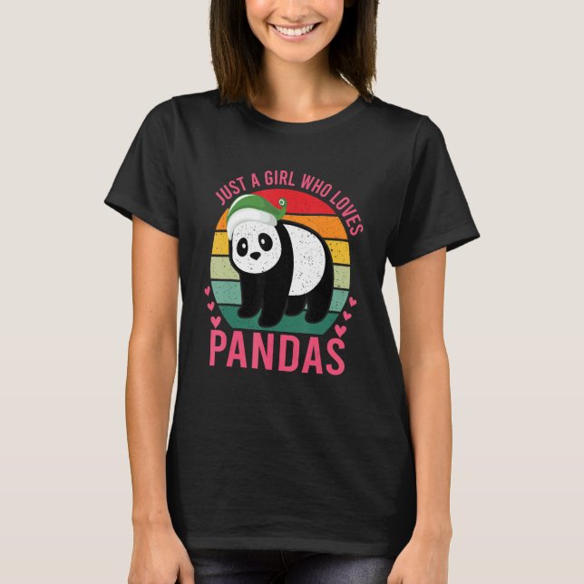Bara en flicka som Kärlek Pandas Panda Bear Animal T Shirt (Framsida)