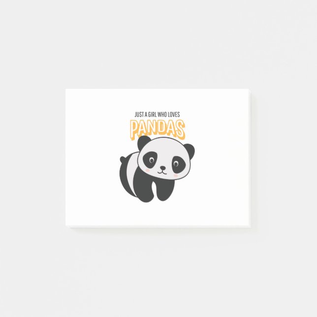 Bara en flicka som Kärlek Pandas Post-it Block (Framsida)