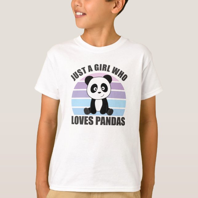 Bara en flicka som Kärlek Pandas Sweet Animals T Shirt (Framsida)