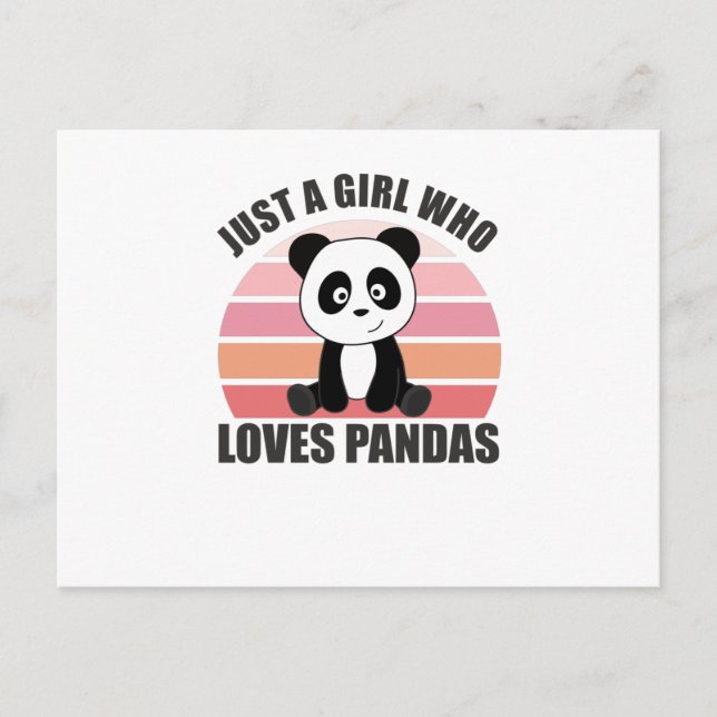 Bara en flicka som Kärlek Pandas Sweet Animals Vykort (Framsida)