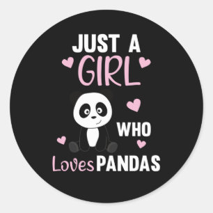 Bara en flicka som Kärlek Pandas - Sweet Panda Runt Klistermärke