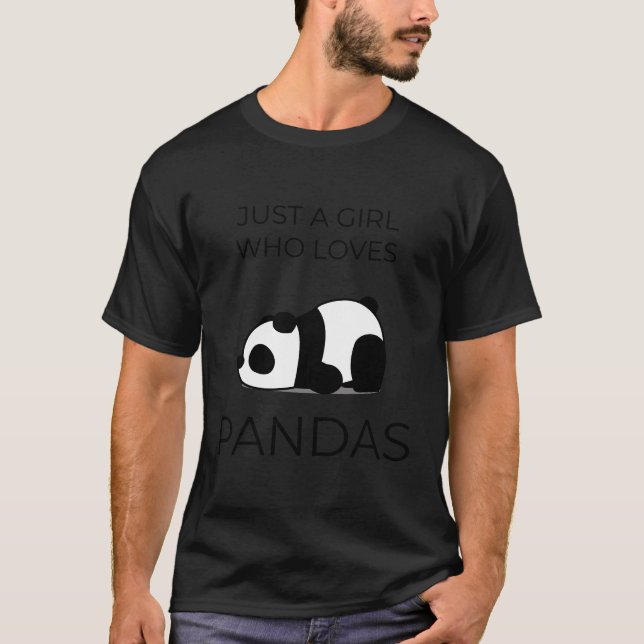 Bara en flicka som Kärlek Pandas T Shirt (Framsida)