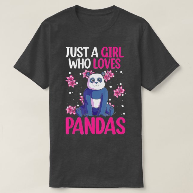 Bara en flicka som Kärlek Pandas Women Pandabjörnp T Shirt (Design framsida)