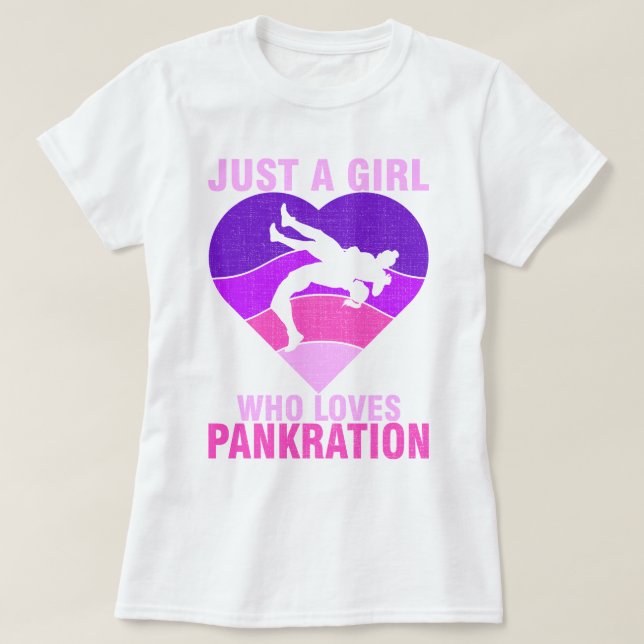 Bara en flicka som Kärlek Pankration Heart Sunset T Shirt (Design framsida)