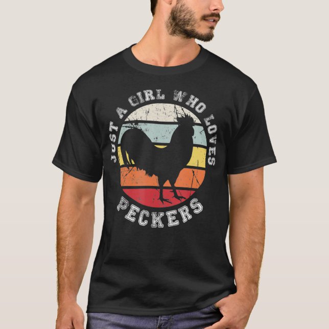 Bara en flicka som kärlek Peckers Chicken (2) T Shirt (Framsida)