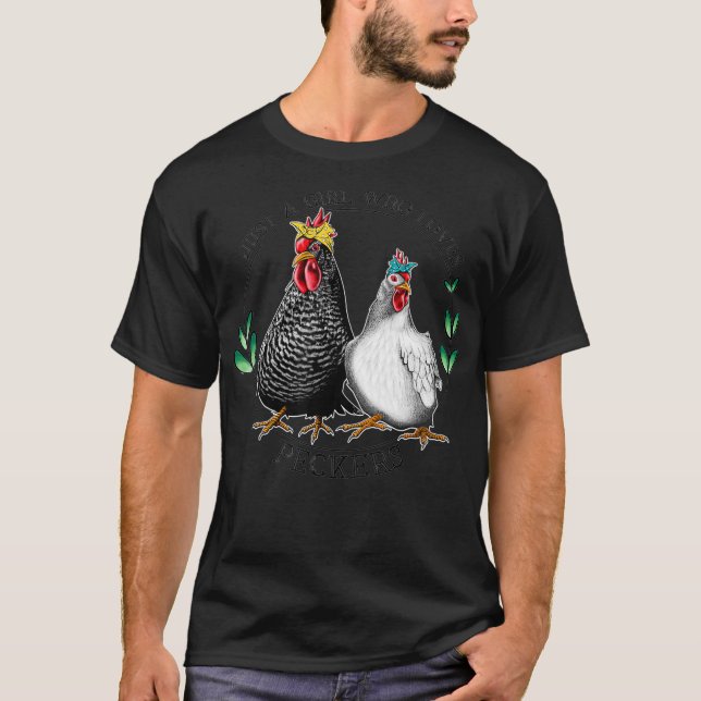 Bara en flicka som Kärlek Peckers Funny Womens Chi T Shirt (Framsida)